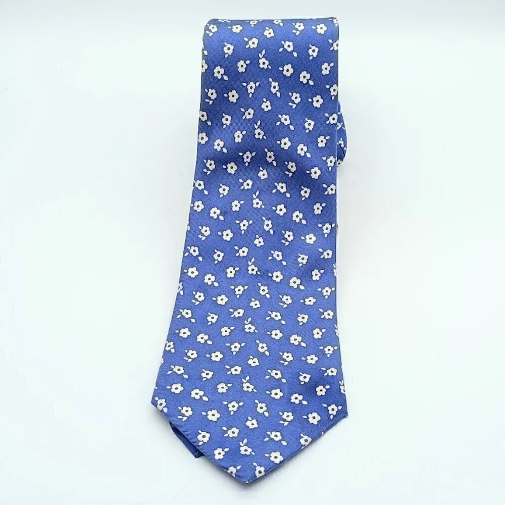 Vintage Lauren Ralph Lauren Blue Floral Silk Tie